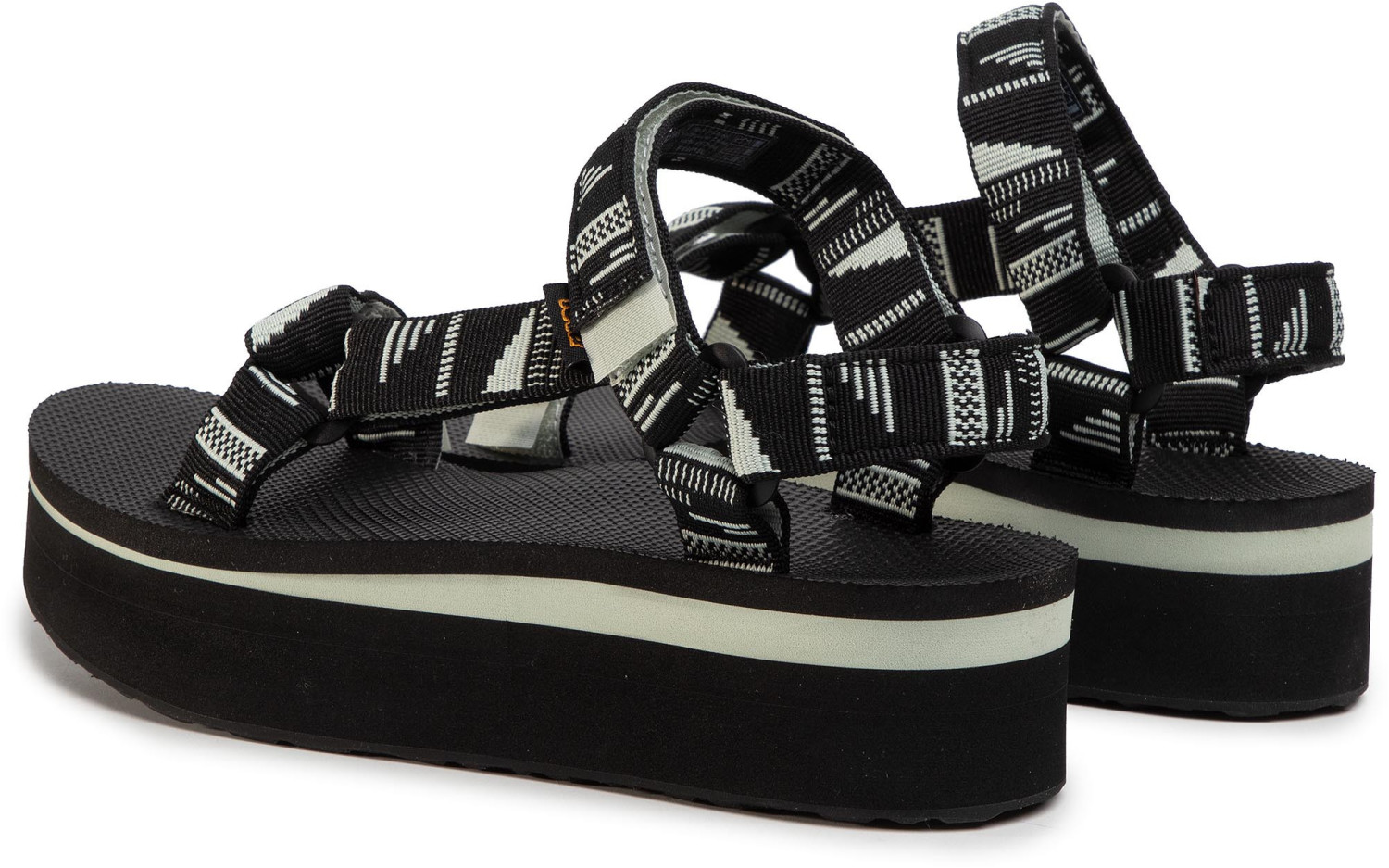 Teva flatform black cheap and white