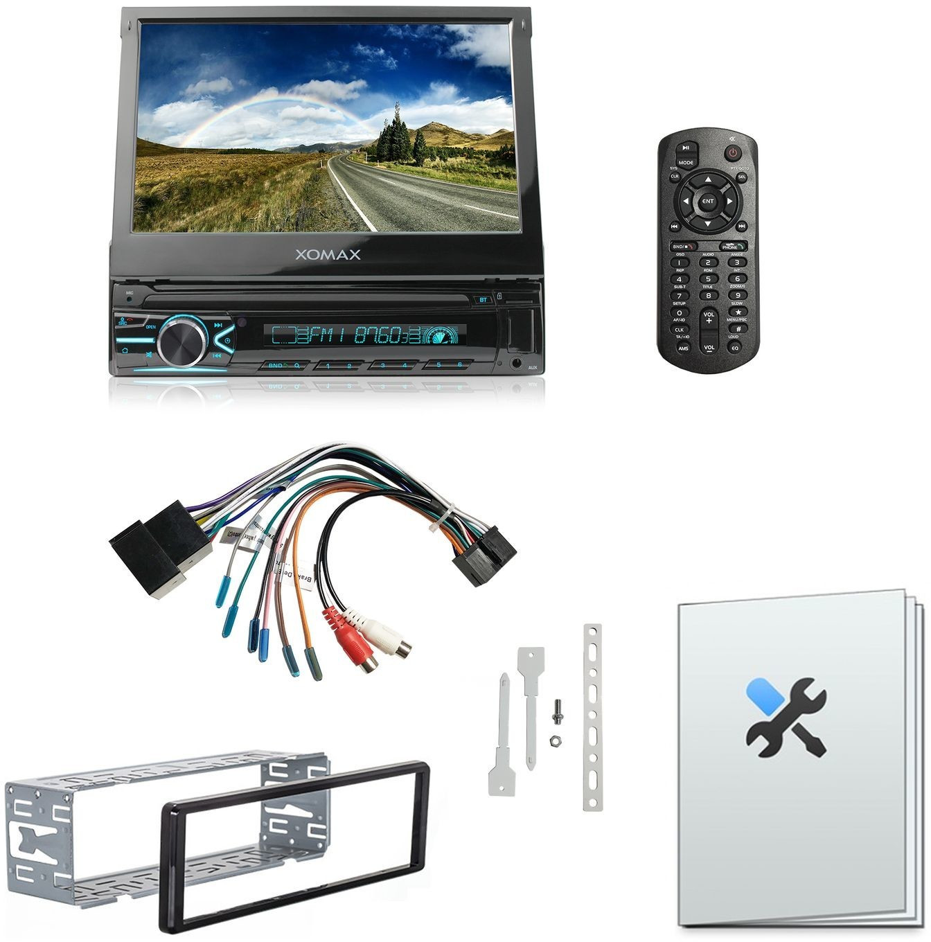 XOMAX XM-V746 Autoradio mit 7 Zoll Bildschirm, Bluetooth, USB, SD, 1 DIN  Autoradio
