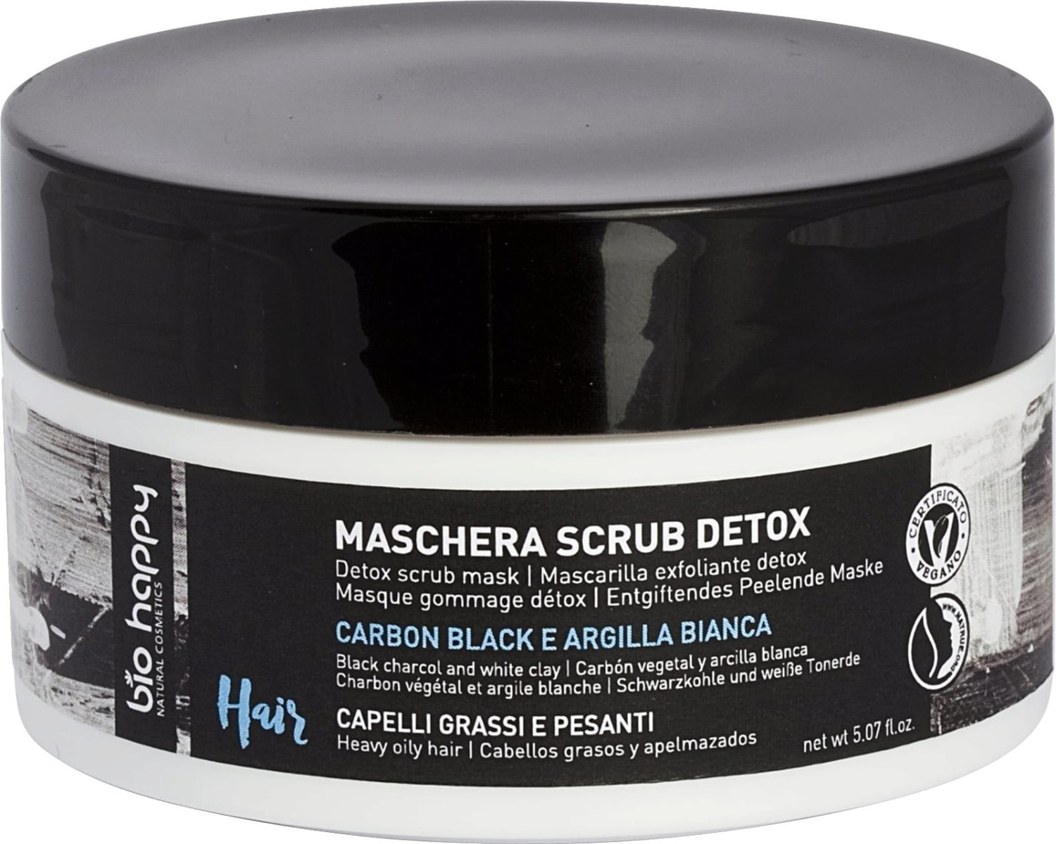 Bio Happy Carbon Black & White Clay Scrub Mask (150 ml)