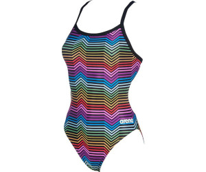 Arena Multicolor Stripes Challenge Back Swimsuit black multi