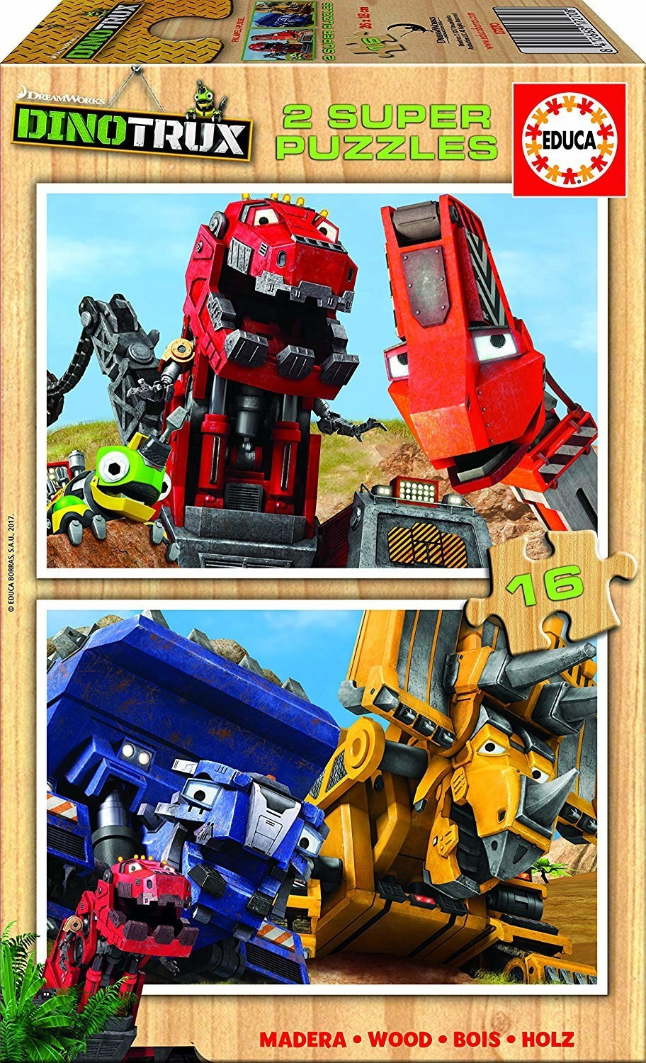 Educa Borrás Dreamworks Dinotrux (2 x 16 pièces)