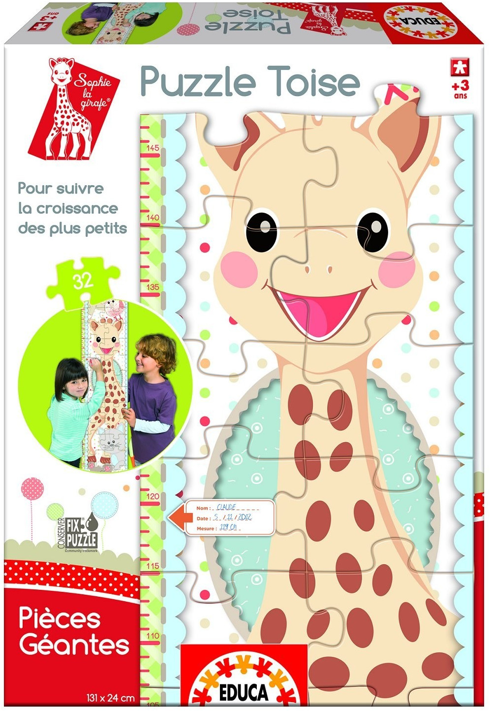 Educa Borrás Toise Sophie la girafe (32 pièces)