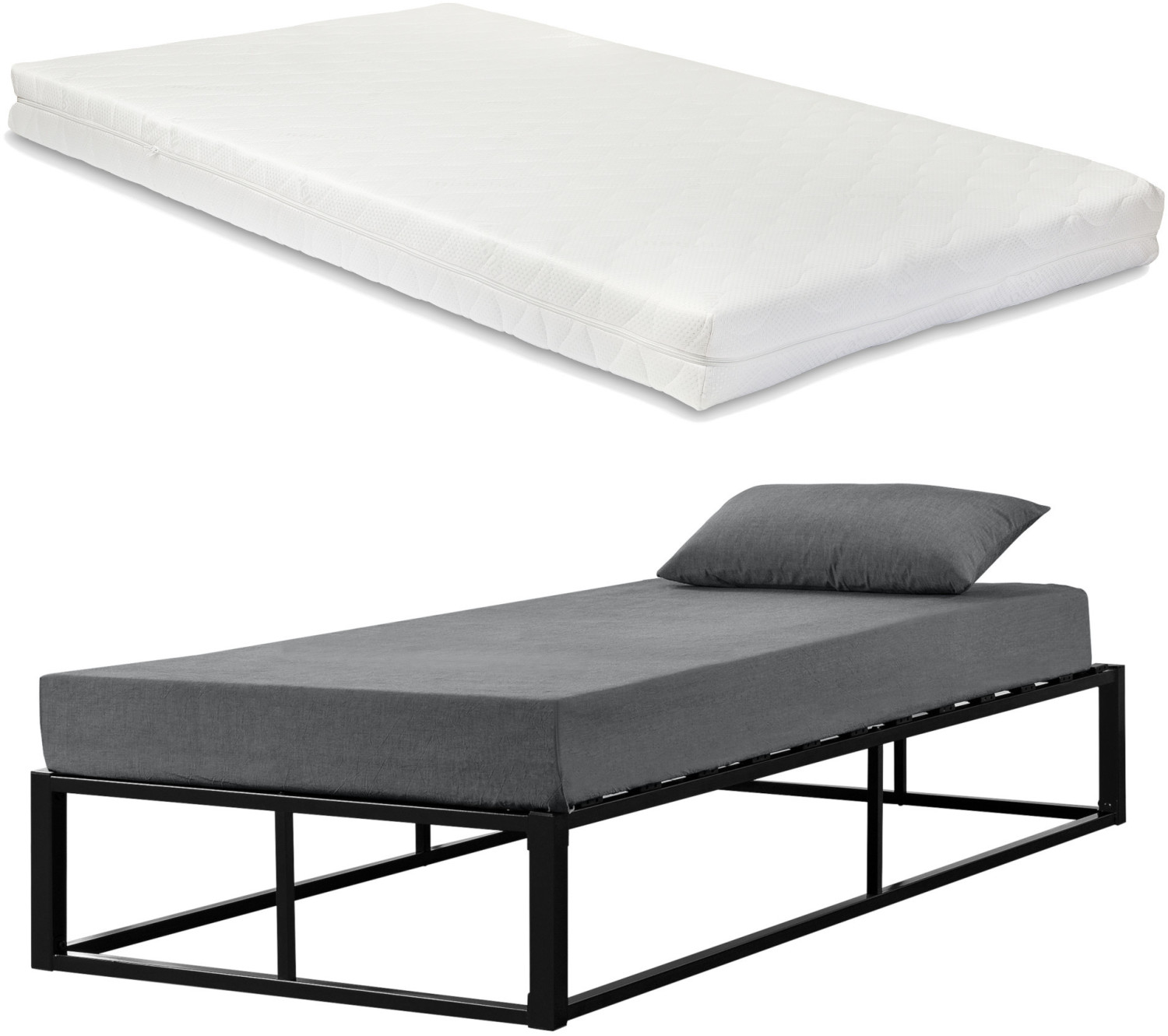 en.casa Kreta with Mattress 90x200cm