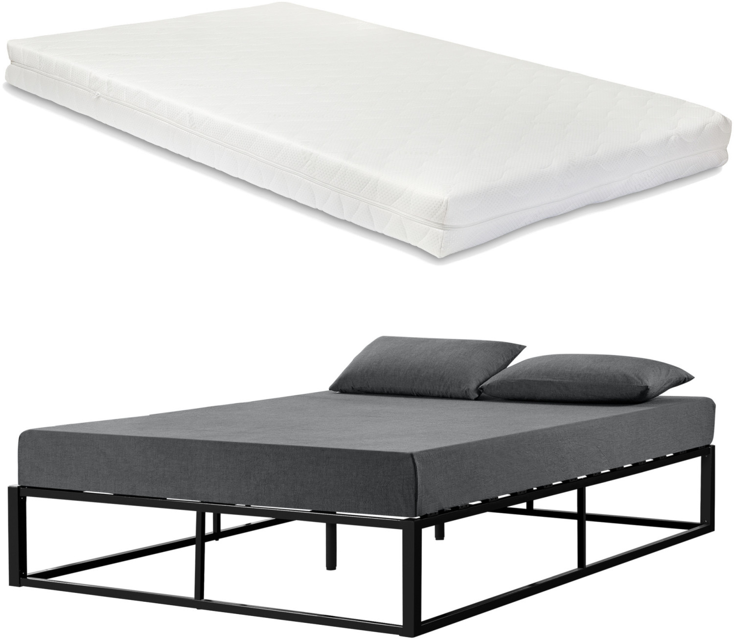 en.casa Kreta with Mattress 180x200cm