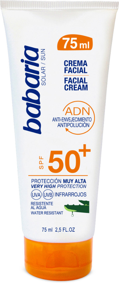 Babaria Sun Facial Cream SPF 50+ Aloe Vera (75ml)