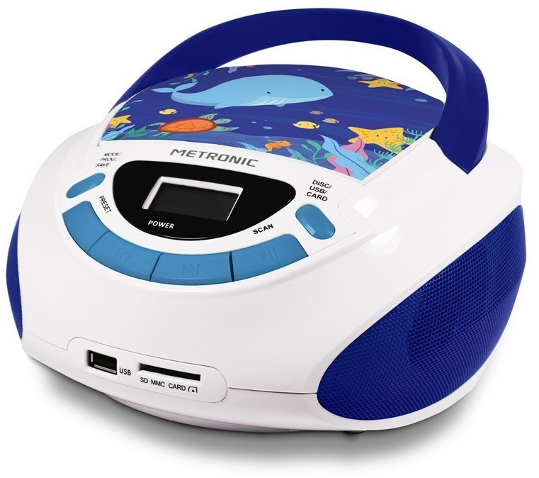 METRONIC 477170 Lecteur CD MP3 enfant avec port USB Ocean - Bleu et Blanc -  les Prix d'Occasion ou Neuf