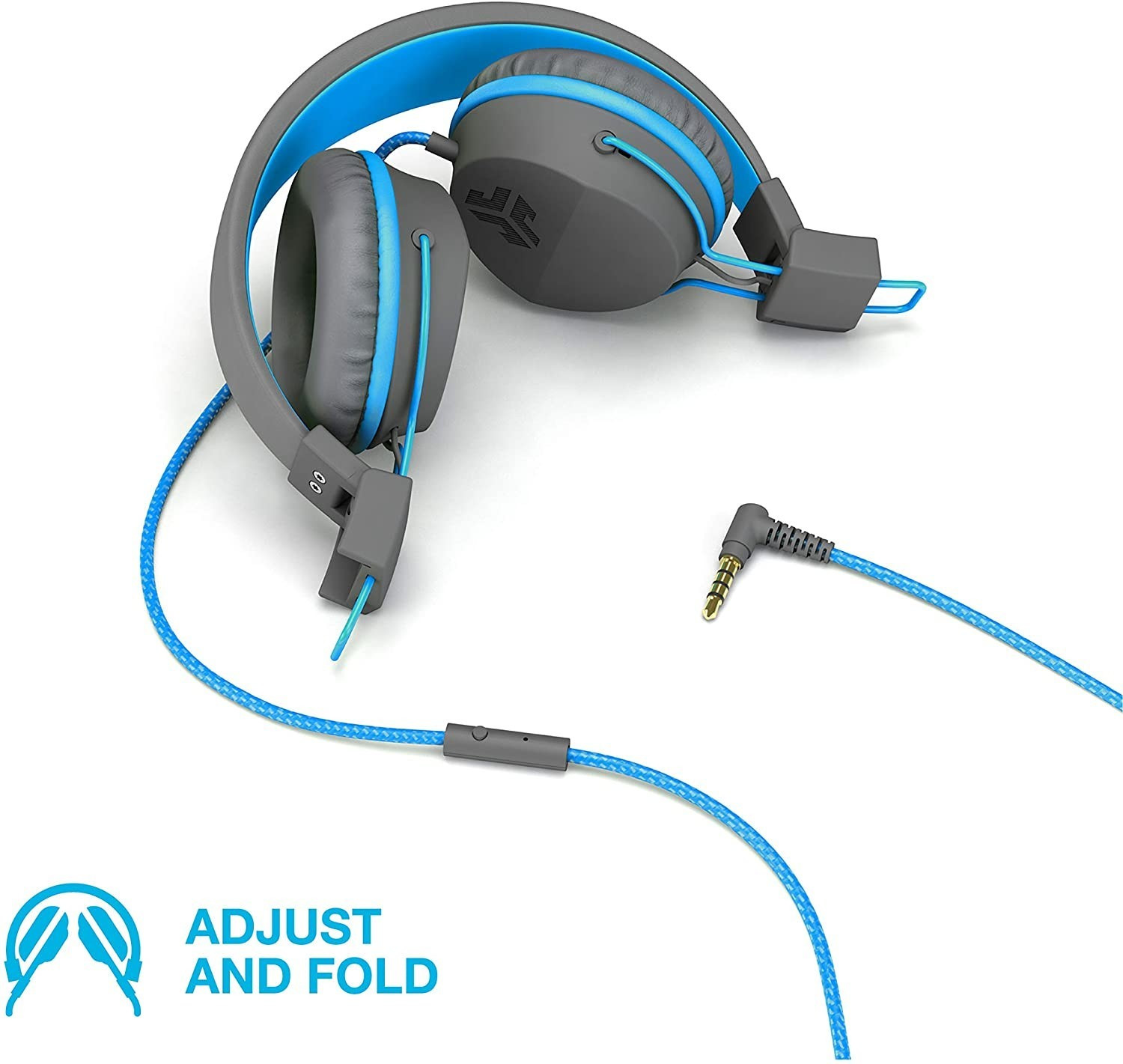 JLab Audio Jbuddies Studio, Over Ear Kids Headphones With Mic Graphite/Blue