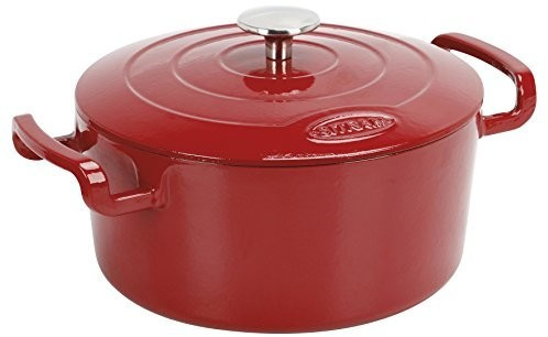 Sitram 711090 Cast iron casserole, round, black / red, 5 l