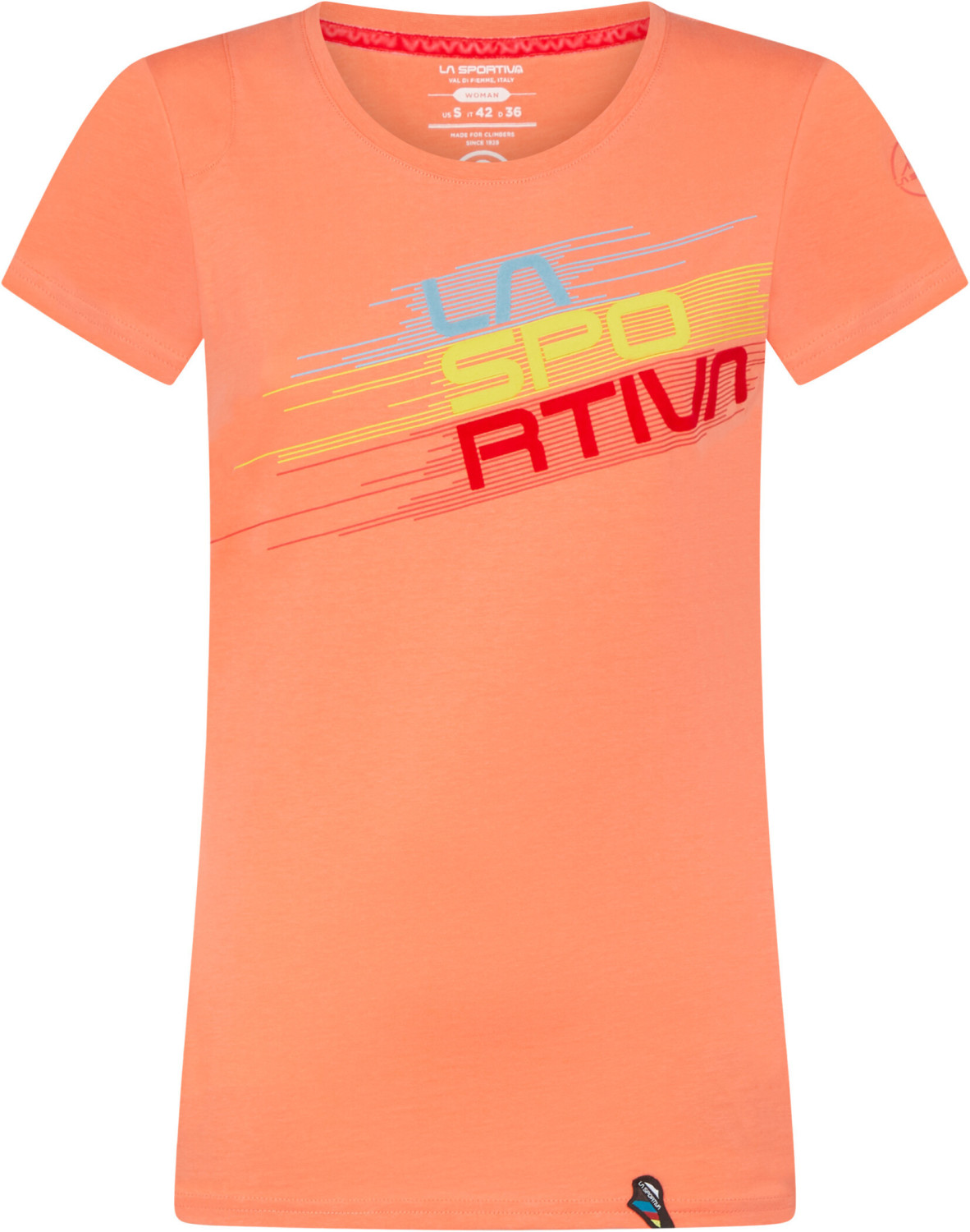La Sportiva Stripe Evo T-Shirt Apparel Climbing Women flamingo