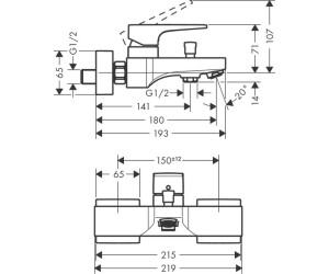 Hansgrohe Metropol robinet de baignoire chromé - 32540000 