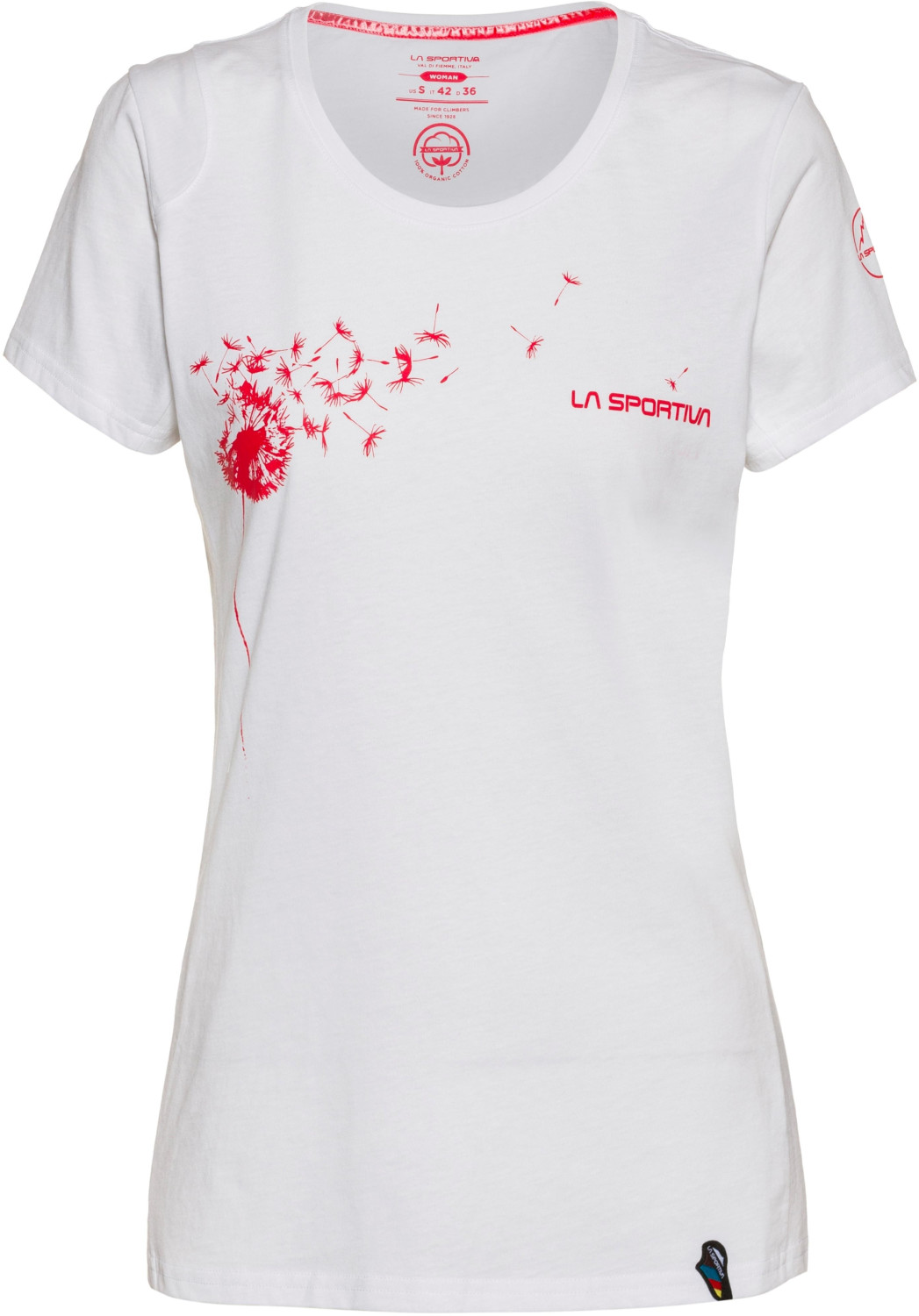 La Sportiva Windy T-Shirt Apparel Climbing Women white/hibiscus