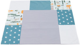 Ullenboom Patchwork Changing Pad Cover forest animals petrol