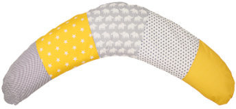 Ullenboom Patchwork Nursing Pillow elephant yellow