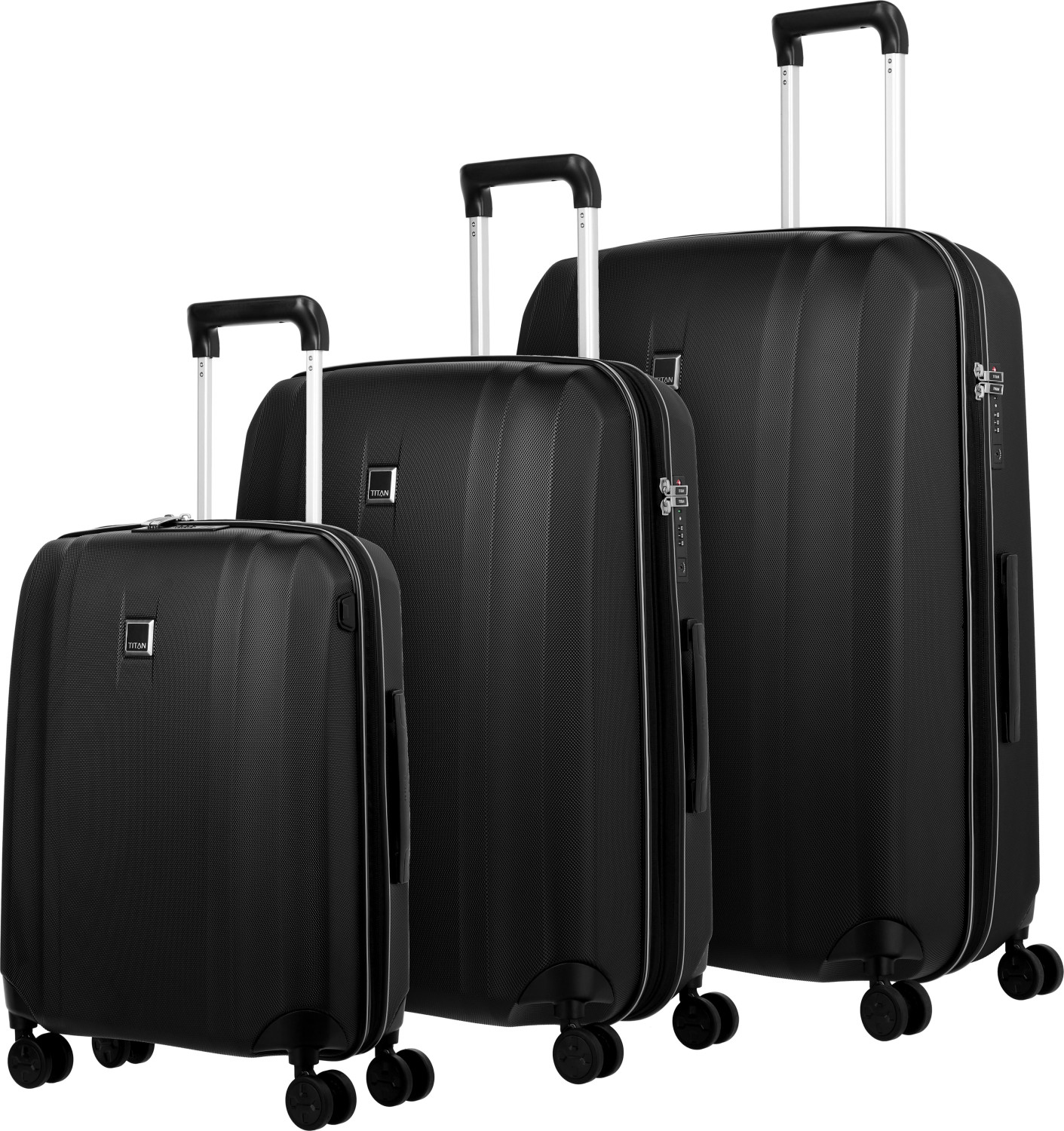 Titan Xenon 4 Wheel Trolley Set 55/67/76 cm black