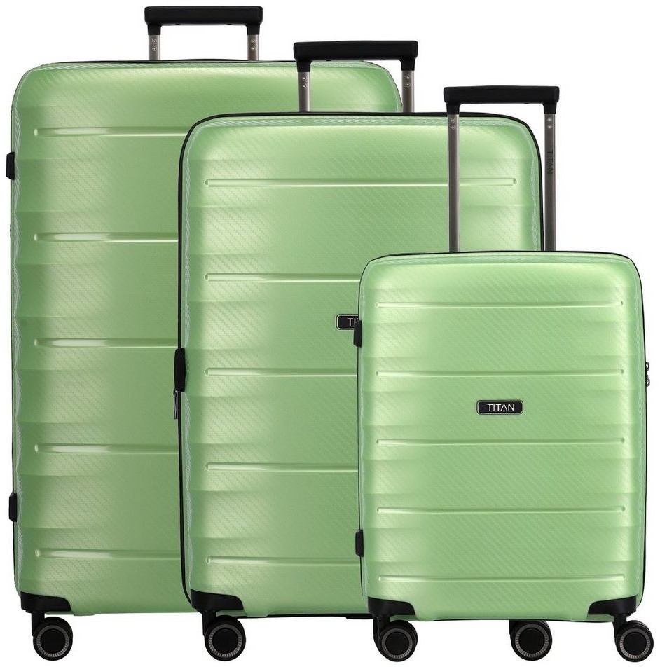 Titan Highlight 4 Wheel Trolley Set 75/67/55 cm green metallic