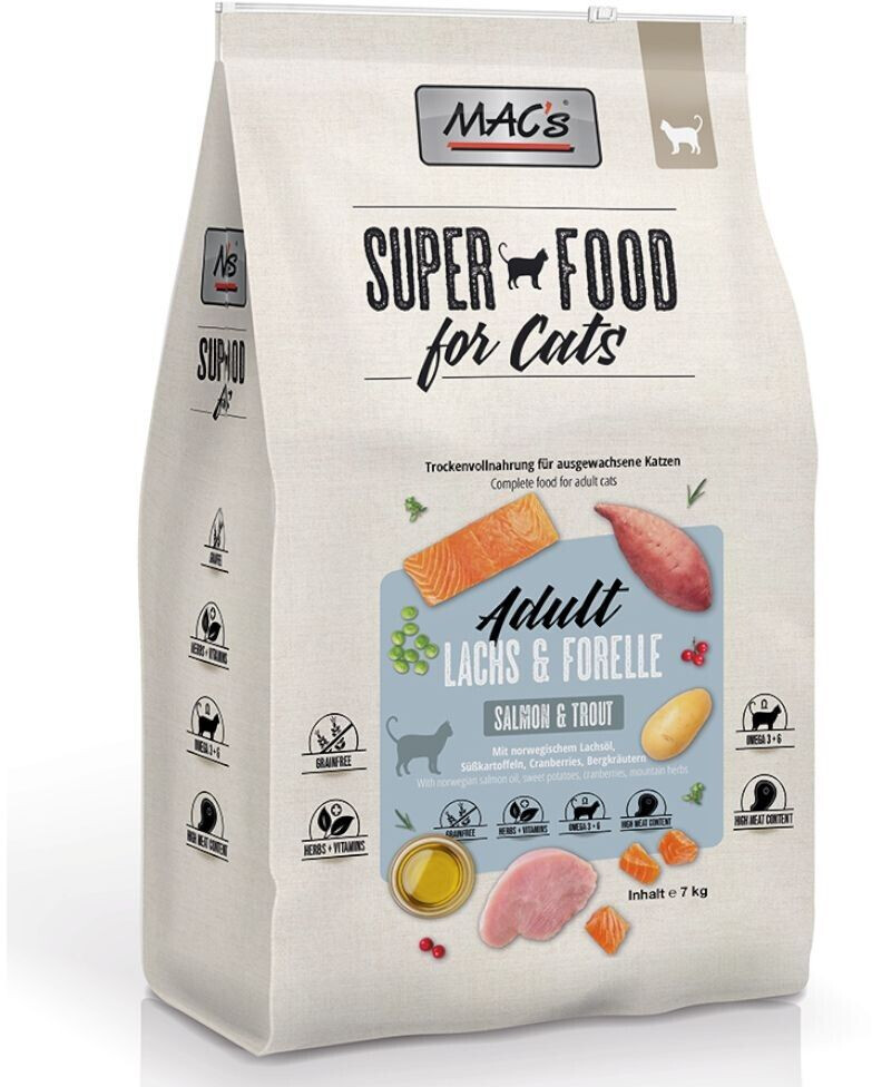 MAC's Adult croquettes pour chat saumon/truite (7 kg)