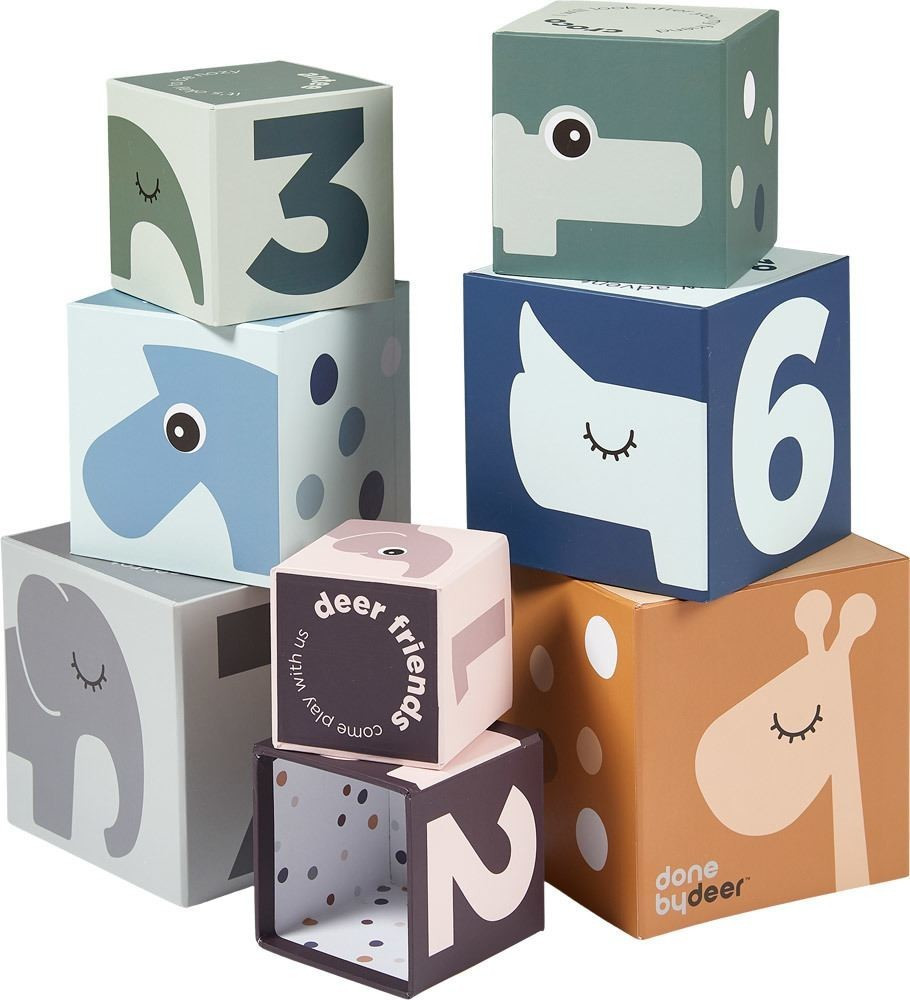 Done by Deer Stacking Cubes Deer Friends multi color