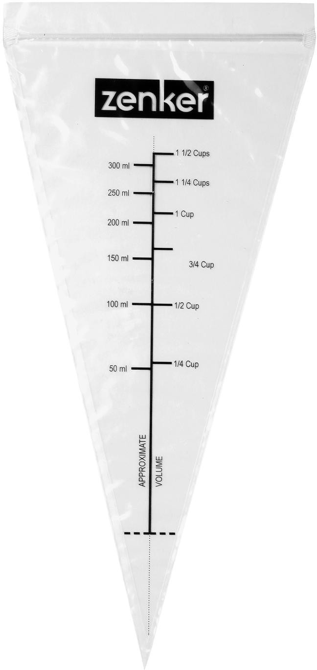 Zenker Piping bag for microwave / water bath with dimensions