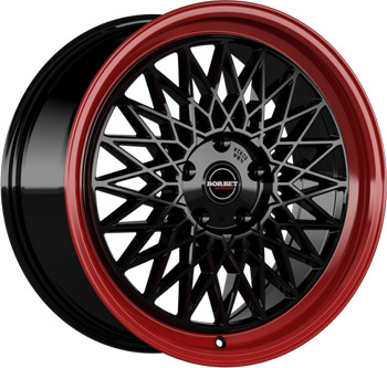 Borbet B (8x17) black rim red polished