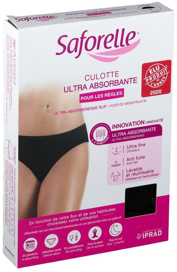 Saforelle Culotte ultra absorbante noire taille 40 (1 pc)