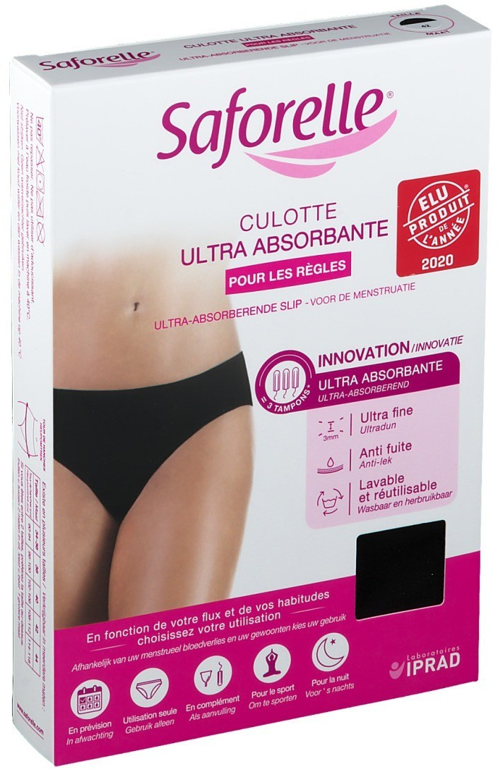 Saforelle Culotte ultra absorbante noire taille 42 (1 pc)