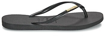 Havaianas slim logo metallic black gold shop