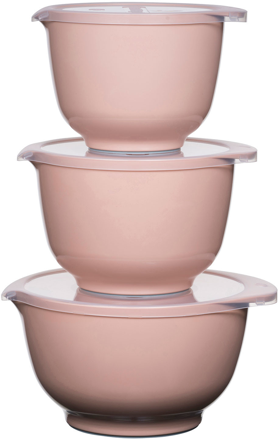 Rosti Mepal Margrethe mixing bowl with lid (1.5, 2, 3 l) set of 6 pieces tundra pink