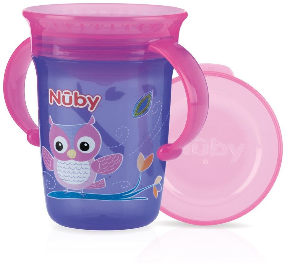 Nuby 360° Wonder Cup with Handles 240 ml owl