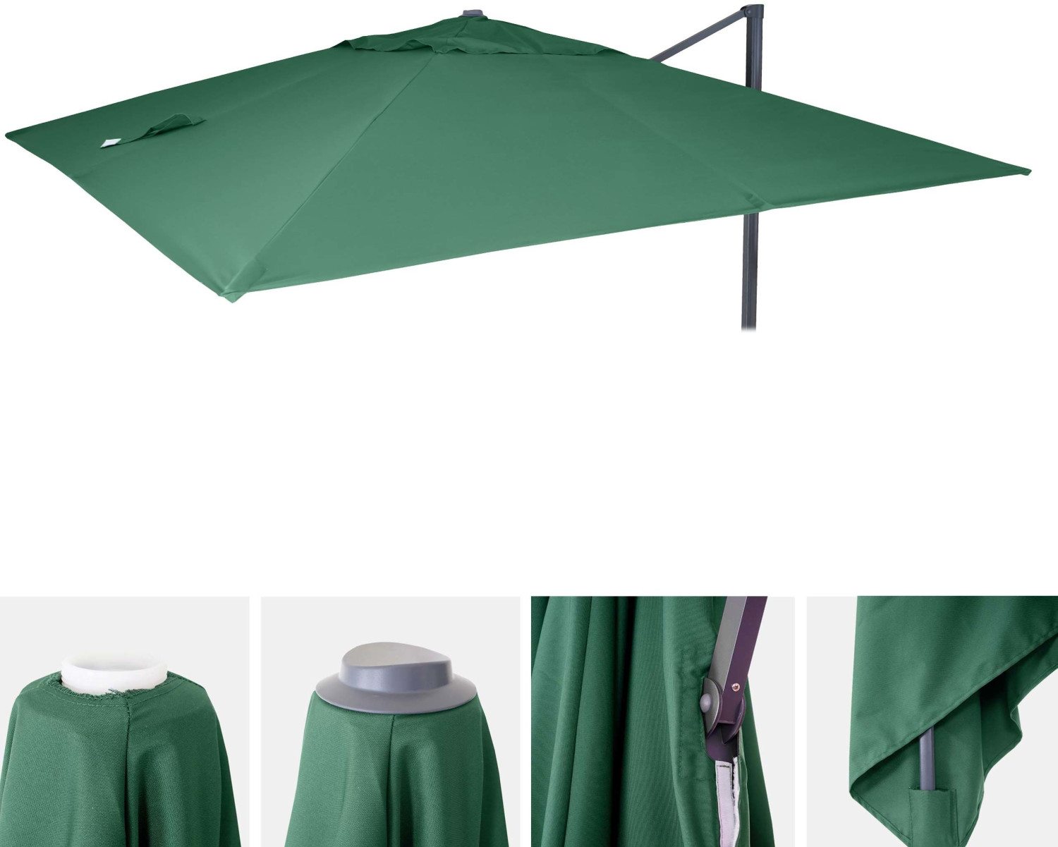 Mendler Parasol Cover HWC-A96 300 x 400 cm Dark Green