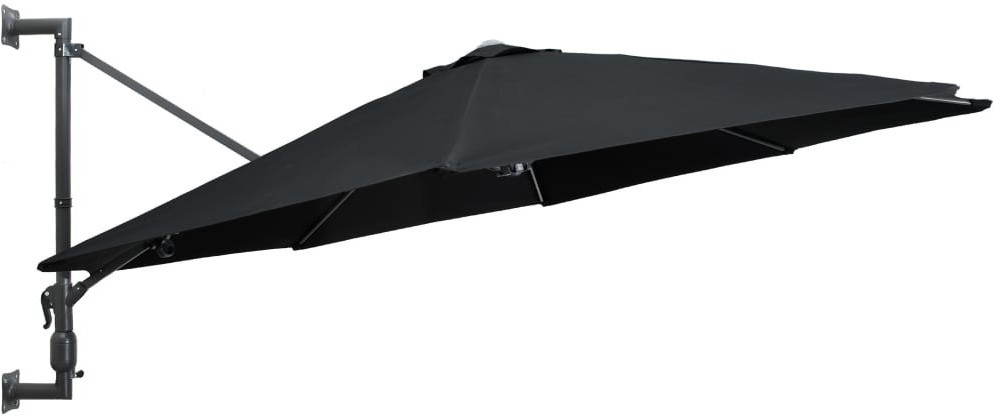 VidaXL Wall Parasol Ø 300 cm Black