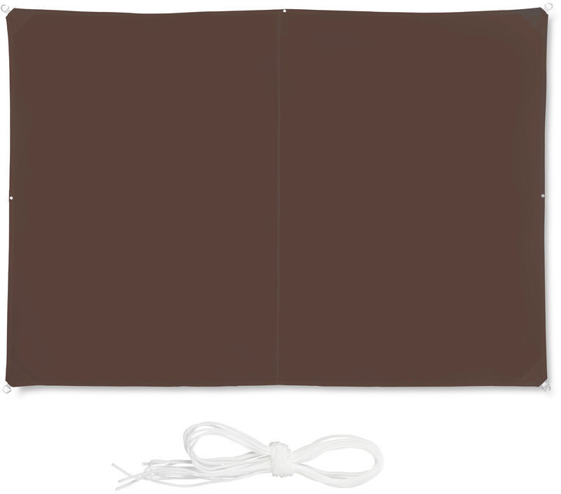 Relaxdays Shade Sail Rectangular 300 x 200 cm Brown