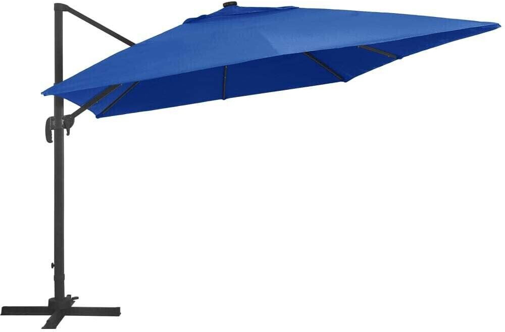 vidaXL Parasol with LEDs 400 x 300 cm Azure