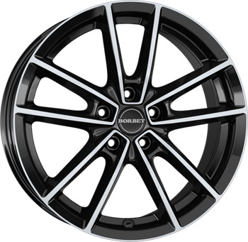 Borbet W (7x17) black polished glossy