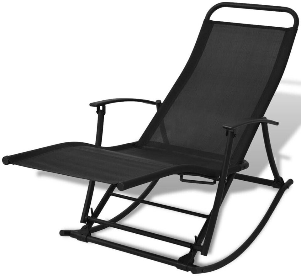 vidaXL Folding garden rocking chair black