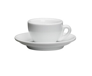 cilio 4er Set Espresso Tasse mit Löffel Porzellan Bacio in Türkis