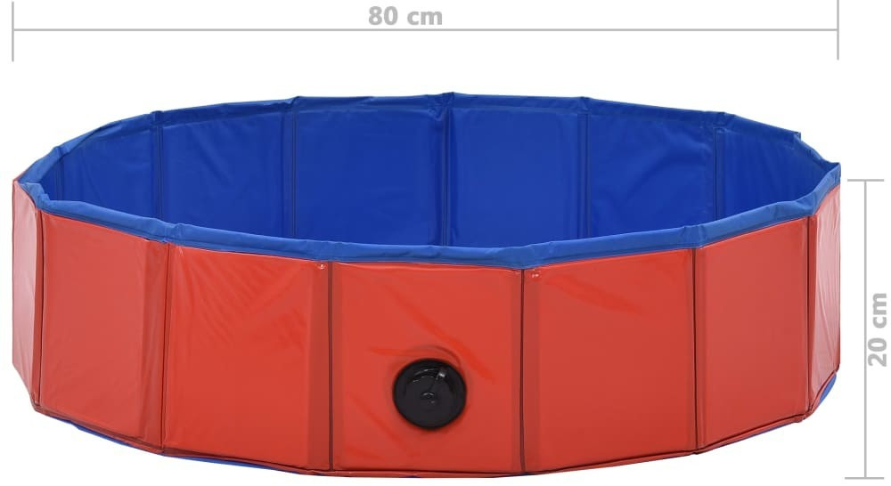 vidaXL Piscine pour chien 80×20cm Red vidaXL Piscine pour chien 80×20cm Red