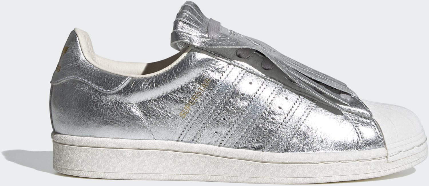 adidas superstar white metallic silver