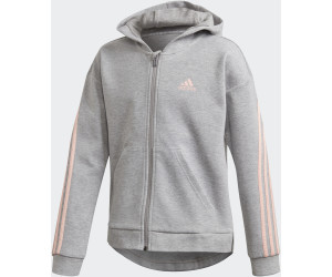 Adidas 3 Stripes Hooded Jacket Kids medium grey heatherhaze Adidas 3 Stripes Hooded Jacket Kids medium grey heatherhaze