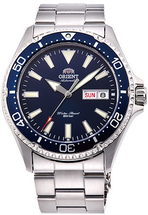 ORIENT Mechanical Sports Watch, Metal Strap - 41.8mm (RA-AA0002L) blue