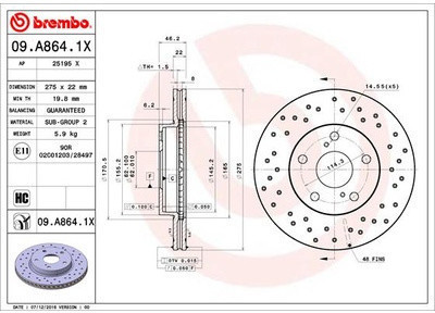 Brembo 09.A864.1X