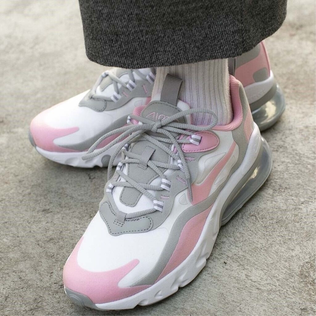 Buy Nike Air Max 270 React Kids White Light Smoke Grey Metallic Silver Pink from 69.37 Today Best Deals on idealo