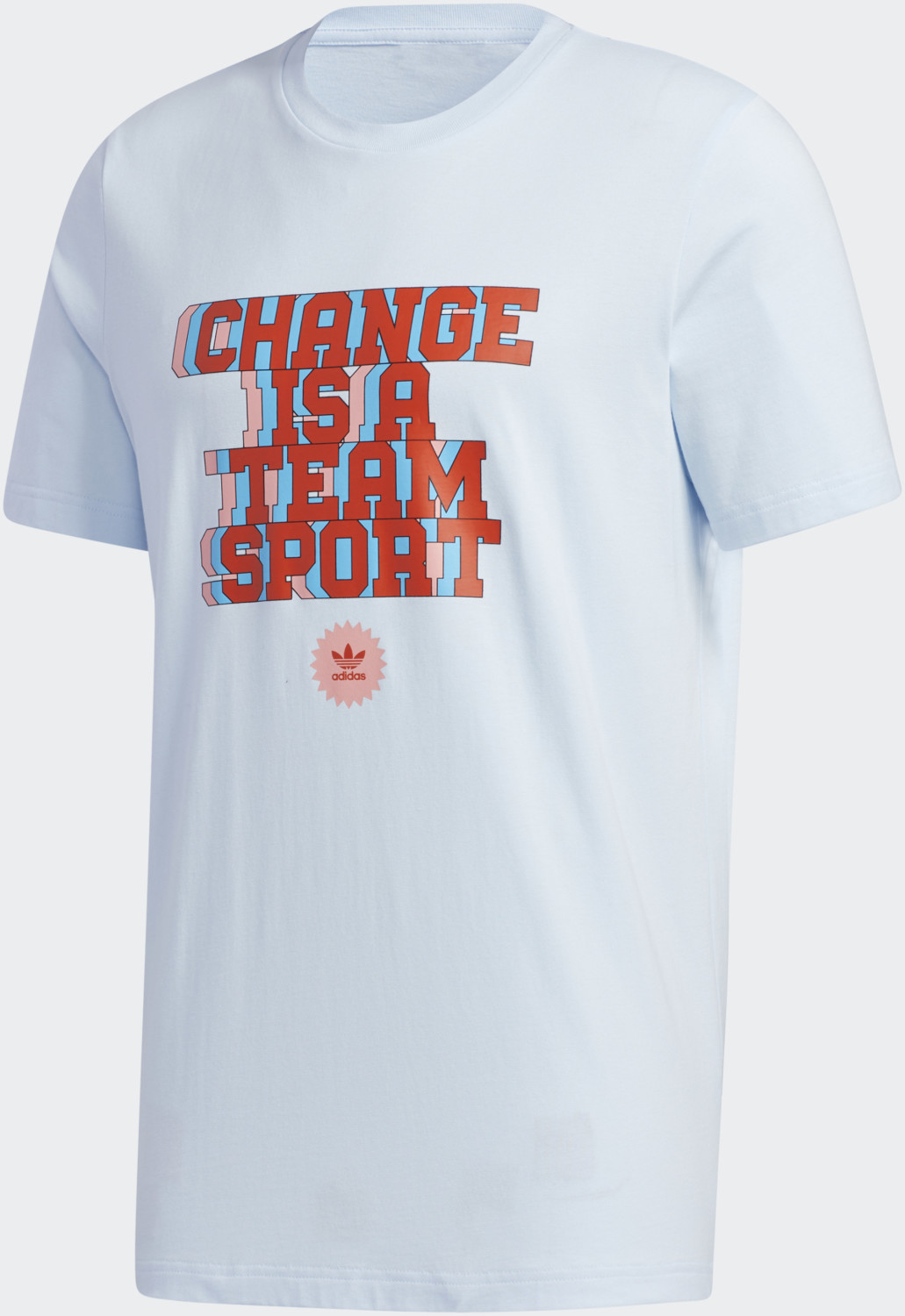 Adidas Change Is a Team Sport Slogan T-Shirt sky tint (GP4296)