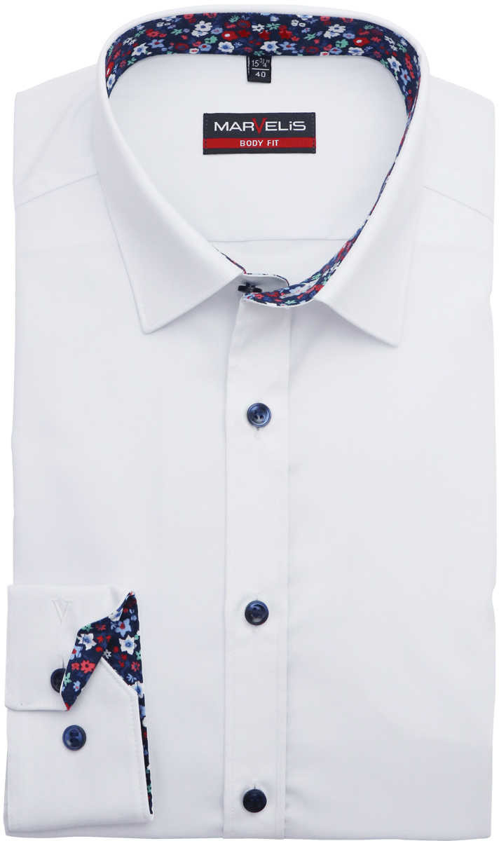 Hochwertiges Marvelis Comfort Fit Hemd In Der Farbe Weiss, Einfarbig - Foto 9