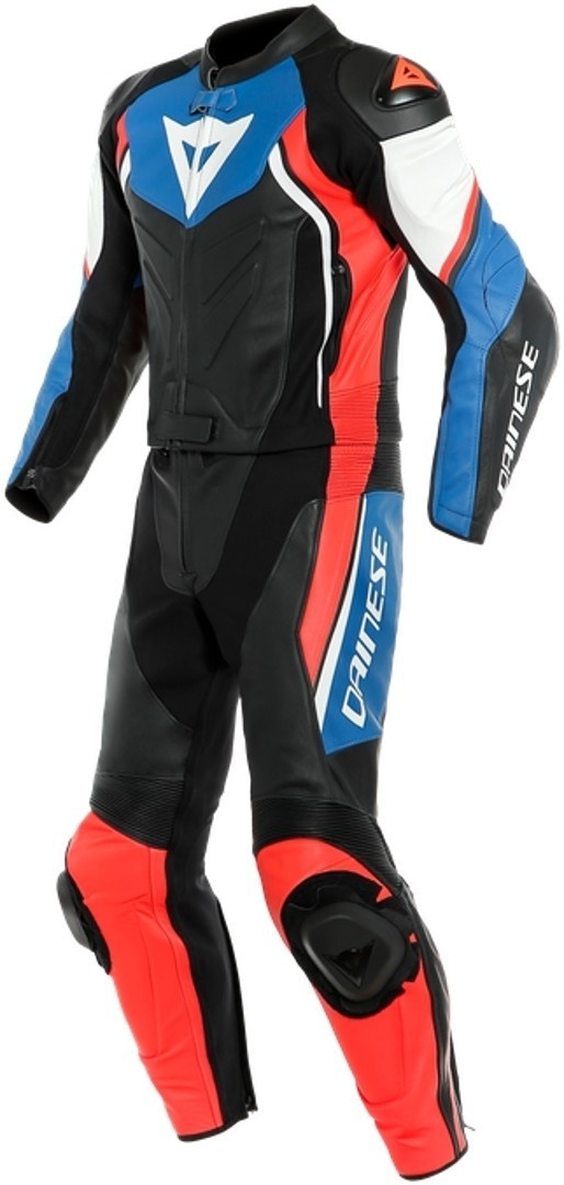 Dainese Combinaison Avro D2 Lady 2 pièces noir/bleu clair/rouge fluo