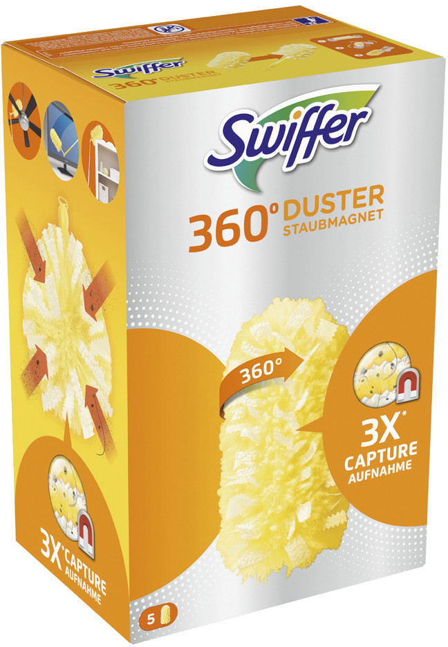 Swiffer Duster Plumeau 3D Clean, Plumeau 360°, 5 Recharges, Attrape et  Retient la Poussière, Nettoyage 360° : : Cuisine et Maison