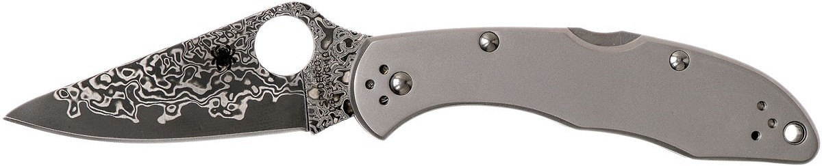 Spyderco Delica 4 Titanium Damascus