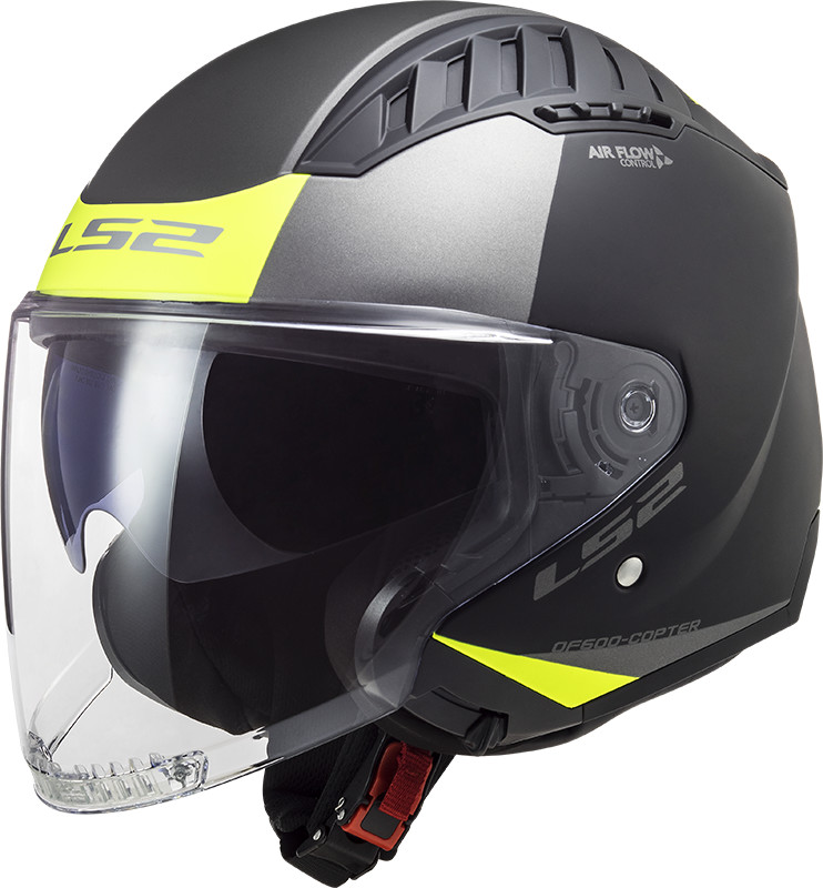 Photos - Motorcycle Helmet LS2 Helmets  OF600 Copter Urbane Black H-V Yellow 