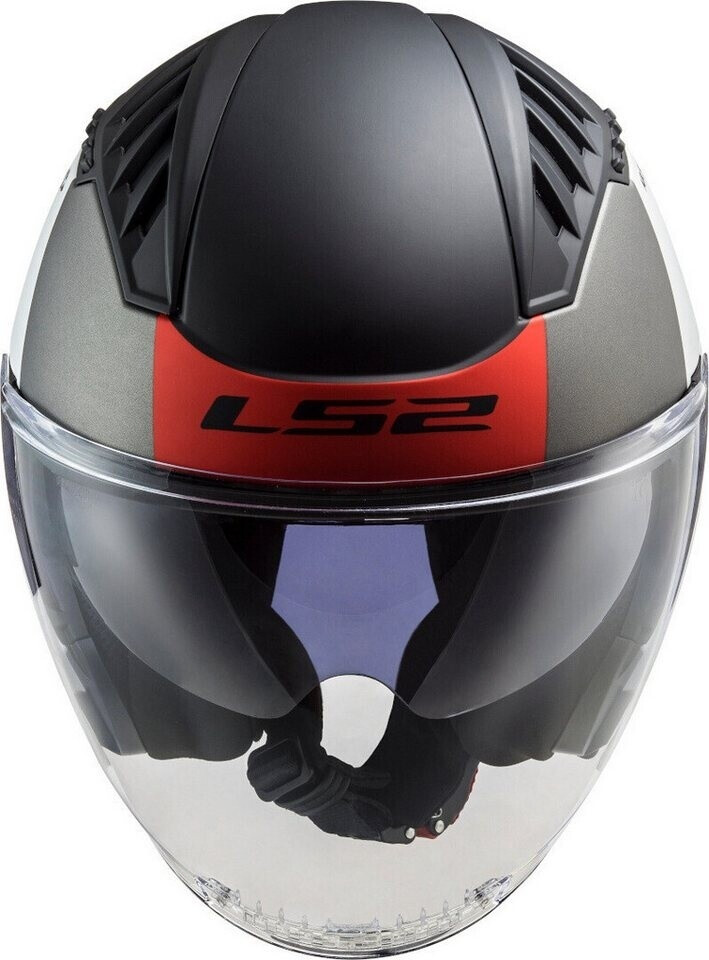 LS2 OF600 Copter Urbane mat blanc/rouge