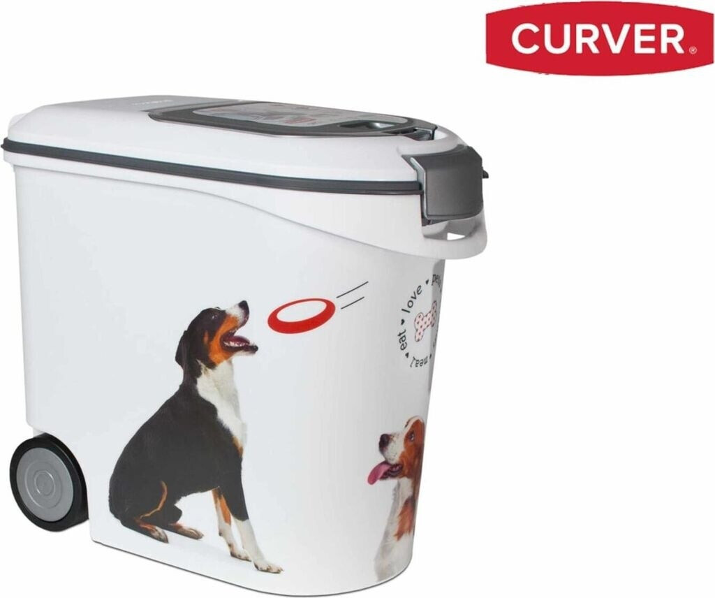 Keter Curver Contenitore Porta Crocchette Per Cani, Chiusura Eretica, Dotato Di Ruote, 20 Kg/54