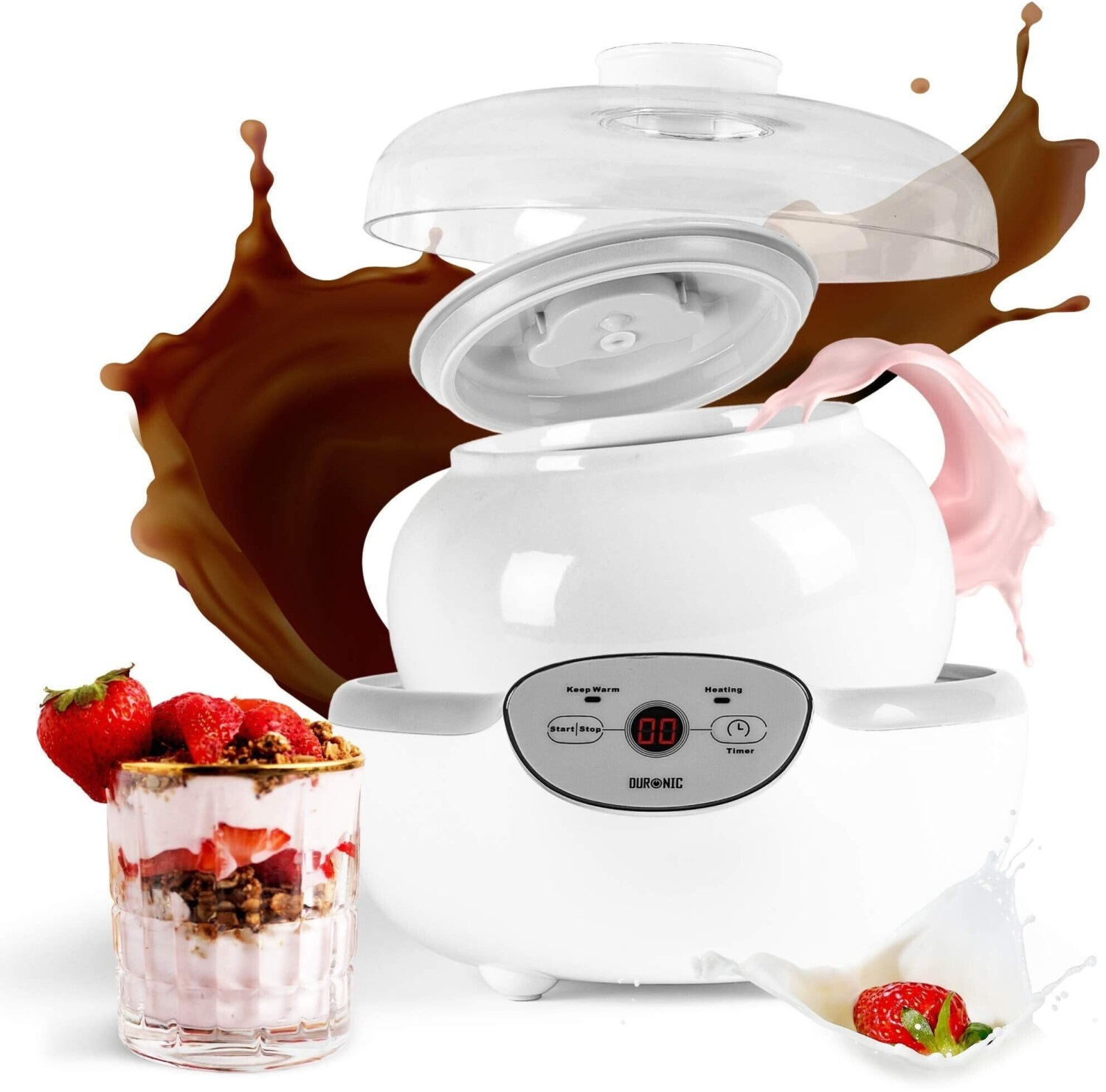 Duronic YM1 Electric yogurt maker with digital screen and 1 ceramic
